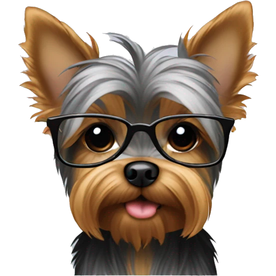 yorkie with glasses emoji