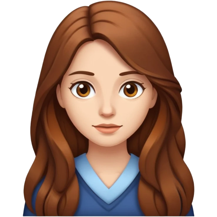 Female with brown long hair emoji