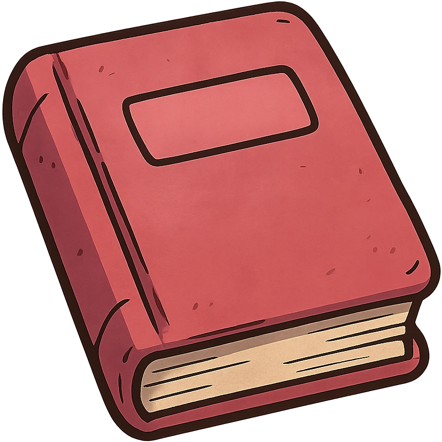 bold ghibli style icon of a pink book emoji