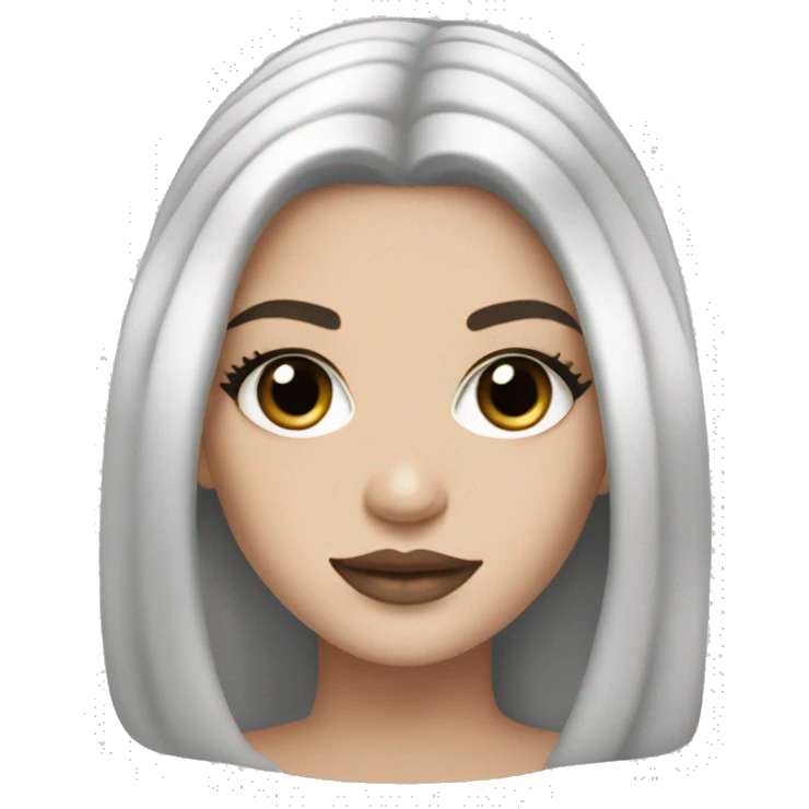Chanel makeup white girl with long black hair  emoji