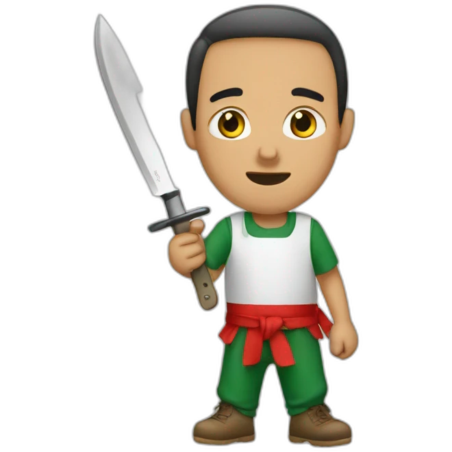 An Algerian with a knife emoji