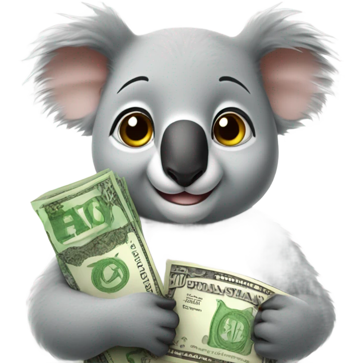 Koala with money bag emoji