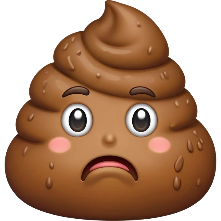 нарисуй недовольную какашку emoji