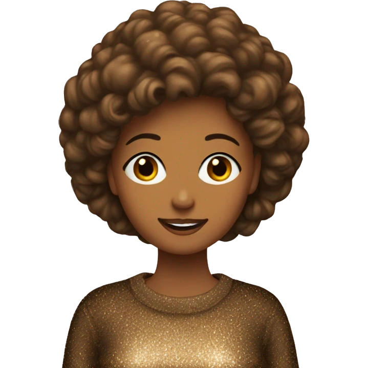 Lady brown Glittery sweater  emoji