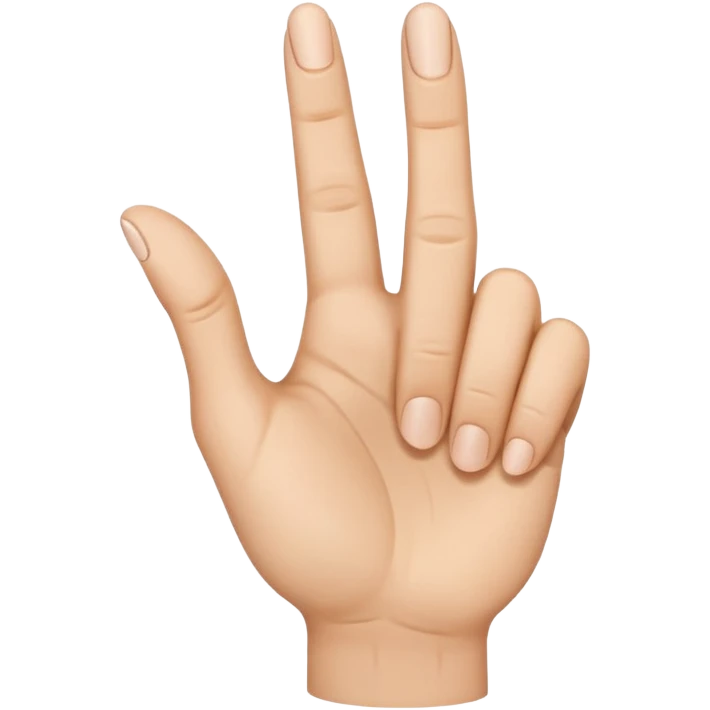The hand by the palm, the middle finger bent inward, the other fingers are upright and the hand slightly tilted emoji