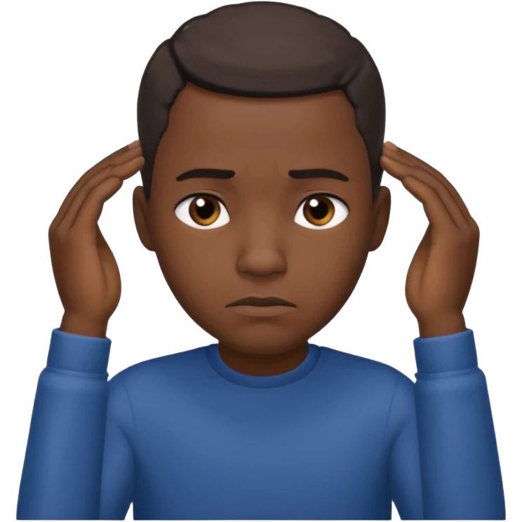 Black man holding head emoji