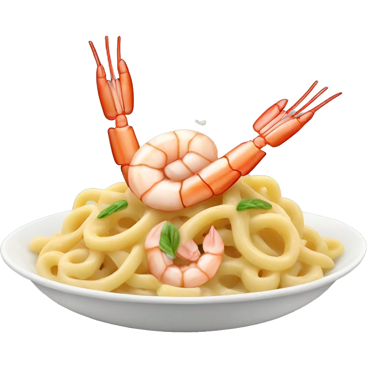 Shrimp Alfredo pasta emoji