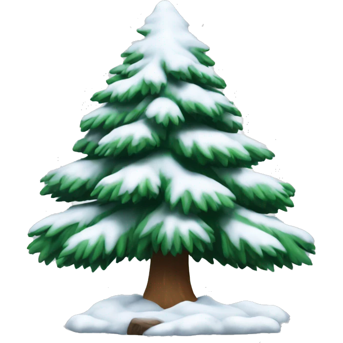 pine tree with snow on it  emoji