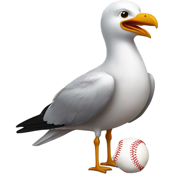 seagull with baseball emoji