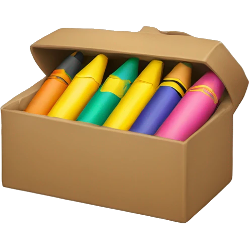 Yellow Crayon Box with 6 Crayons Inside emoji