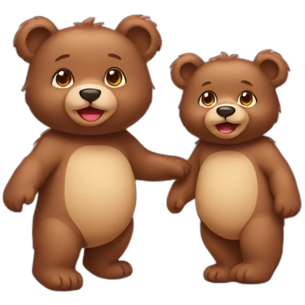 two baby bears emoji