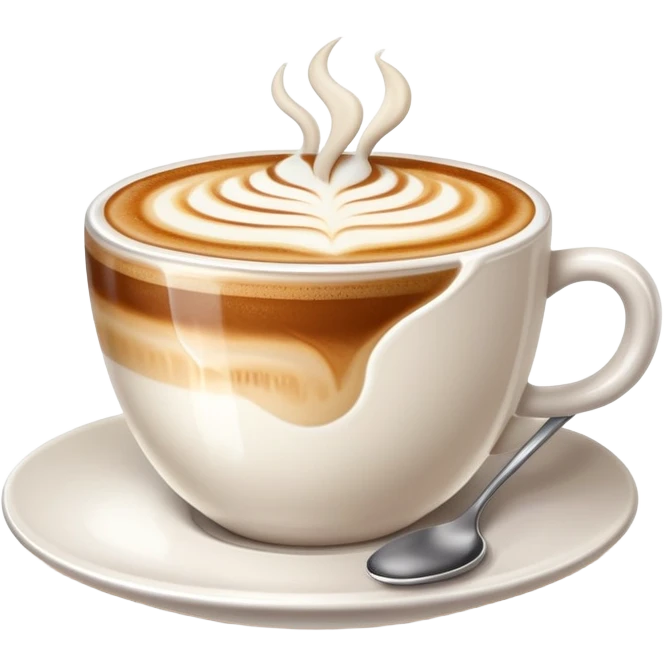 cappuccino in a cup with foam art emoji