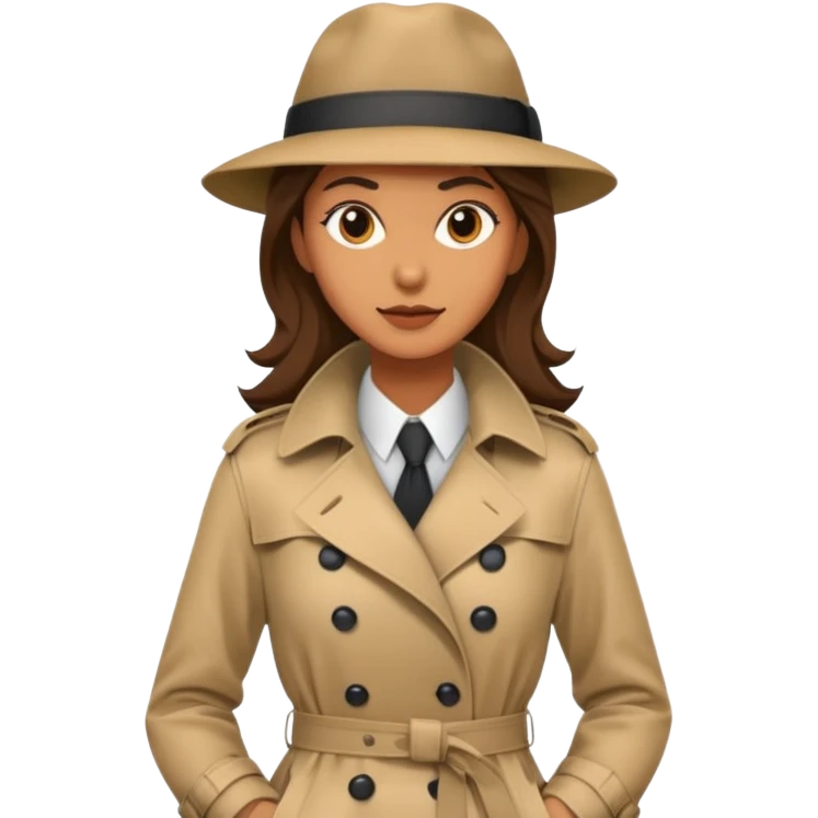 detective woman in long coat emoji