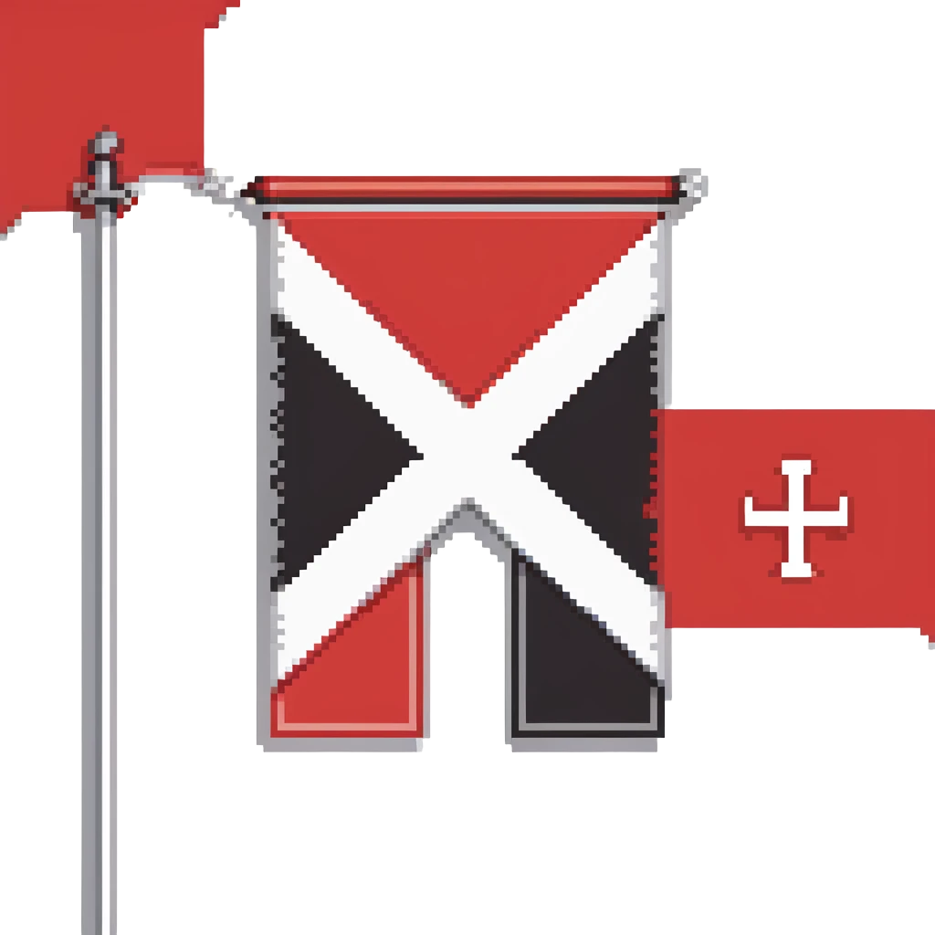 Flag of Amsterdam with three white X symbols on a red and black banner emoji