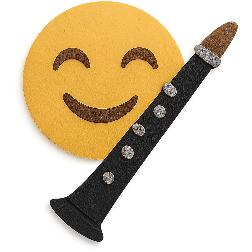 smiling face with clarinet emoji