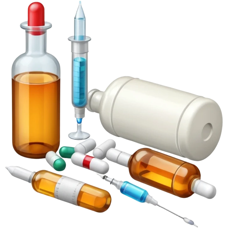 alcohol pills and drugs and serynge  emoji