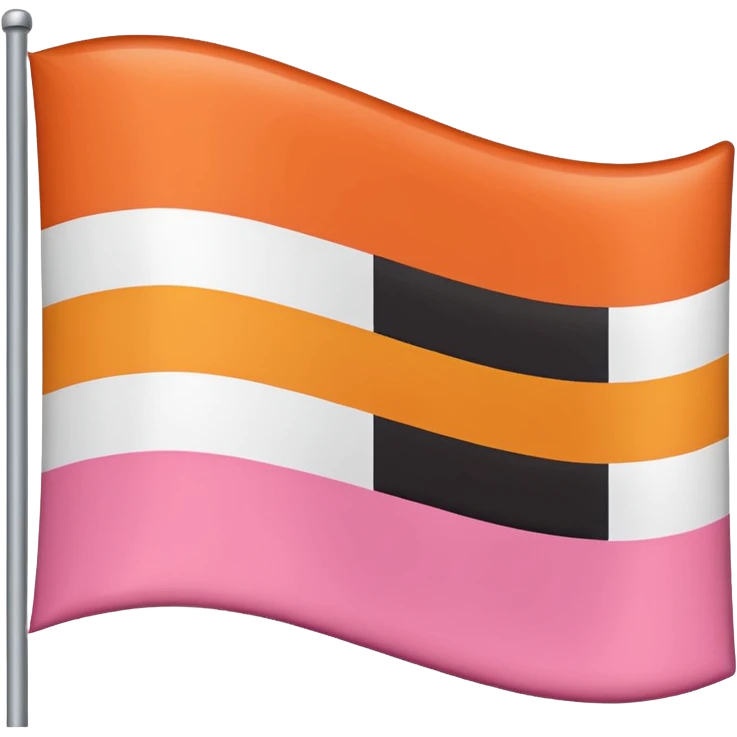 flag with the following colours in order in single horizontal stripes: dark orange, light orange, white, light pink, dark pink emoji