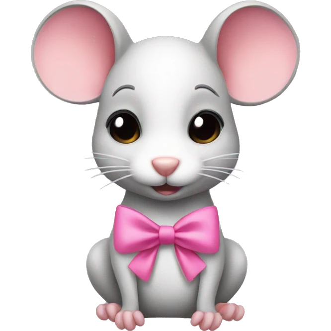 make a rat with cute pink bows emoji