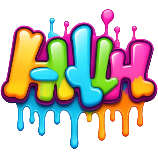 Graffiti of the word huh emoji
