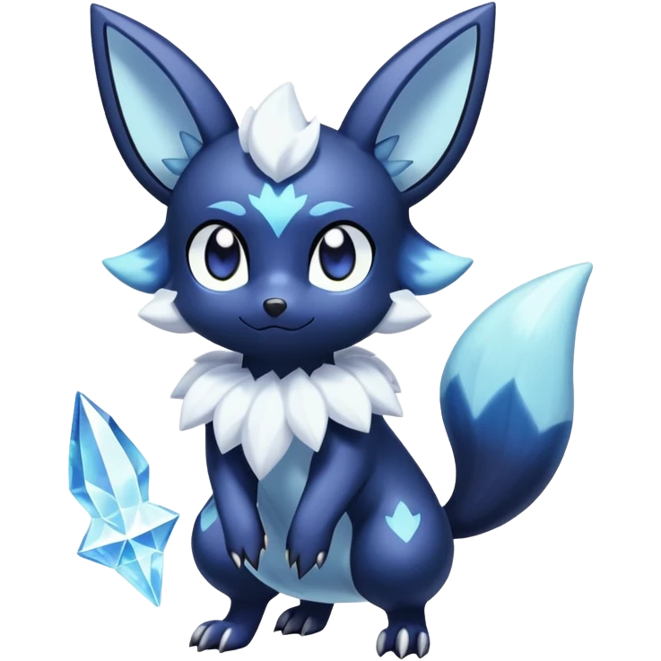 Shiny pastel Dark snowy icy crystal pic sparkly Nebulae Noibat-Meowstic-Umbreon-Fakémon-hybrid-creature (full body)  emoji