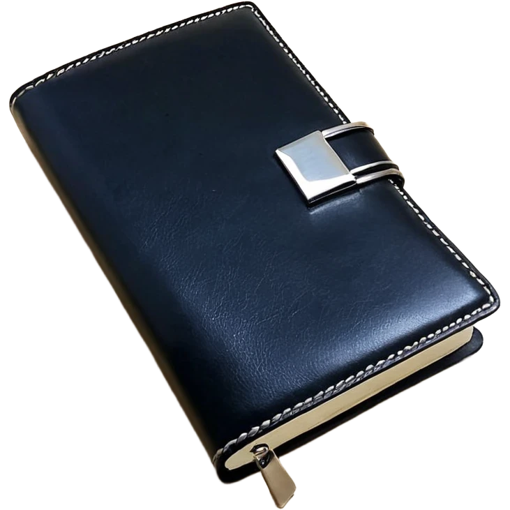  Розовый блокнот с черной ручкой  emoji