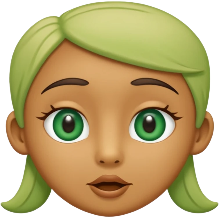 Number four with color green, cute eyes and four mouth from milke salcedo number lore emoji