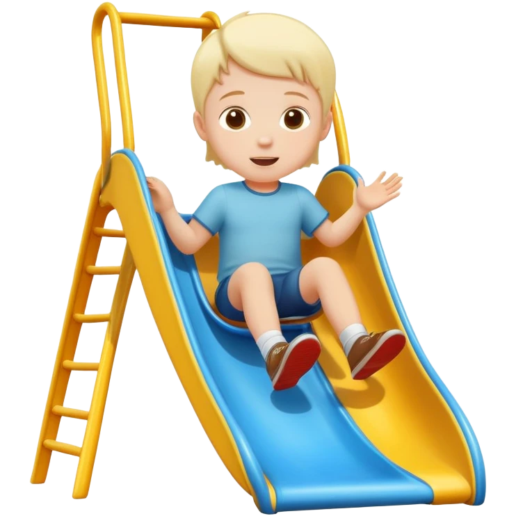 White child sliding down a children's slide front view  emoji