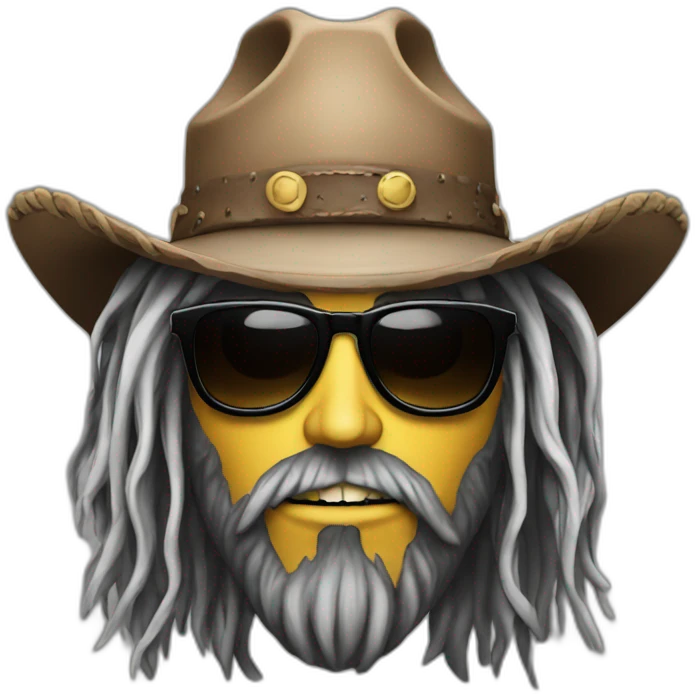 rob zombie with shades and cowboy hat emoji