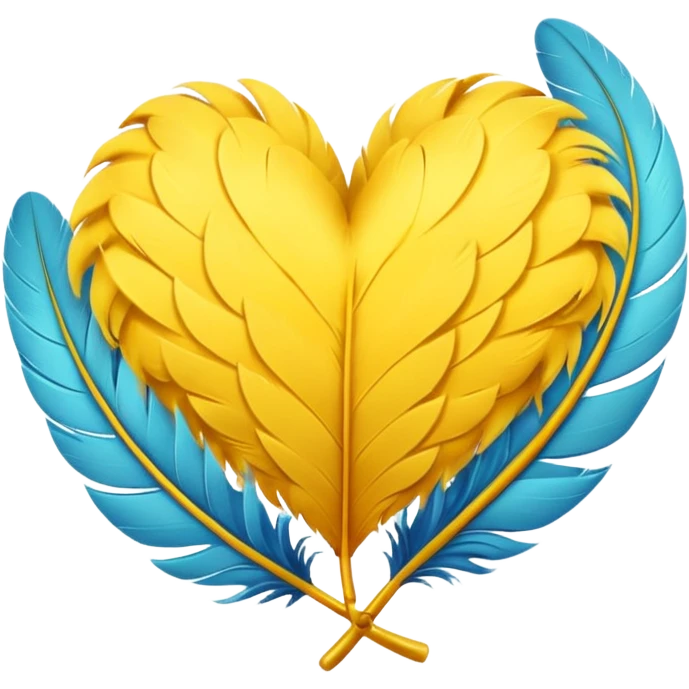 yellow heart with a feather texture emoji