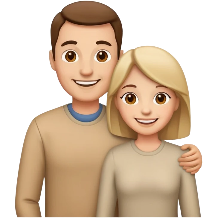 Happy parents standing together smiling emoji