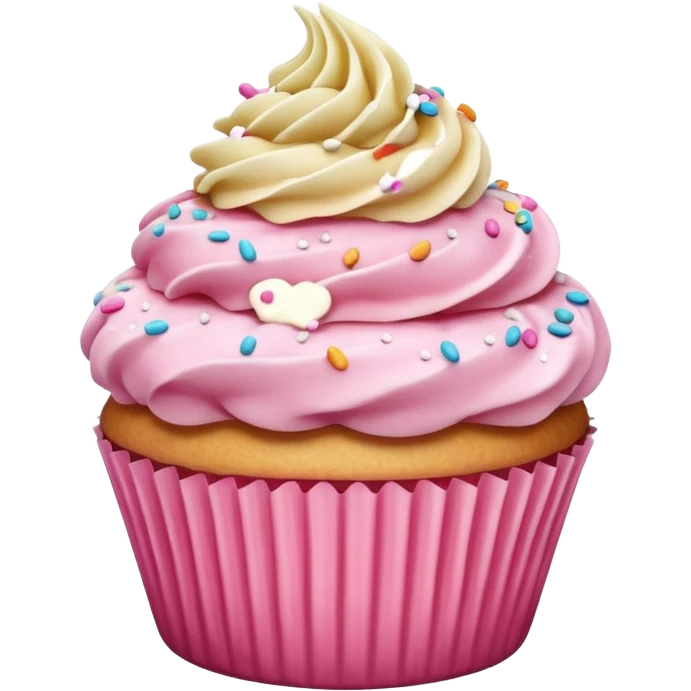 Cupcake with pink icing emoji
