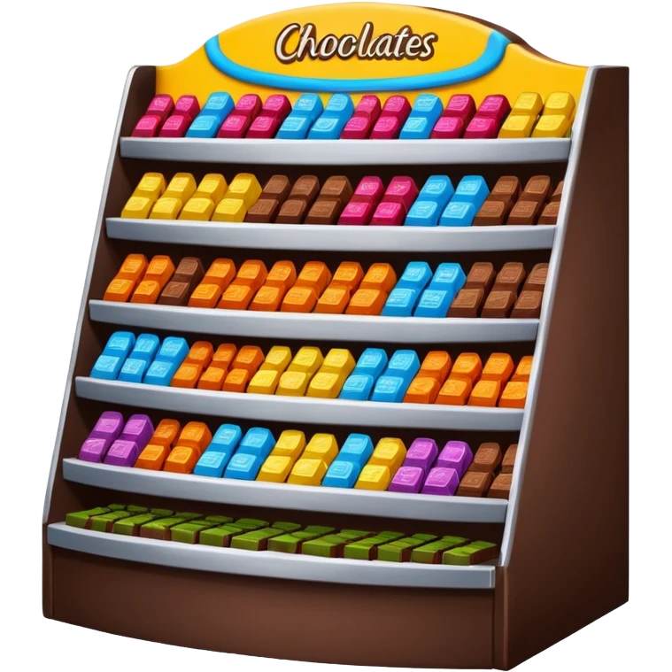 supermarket stand with chocolates and sweets emoji