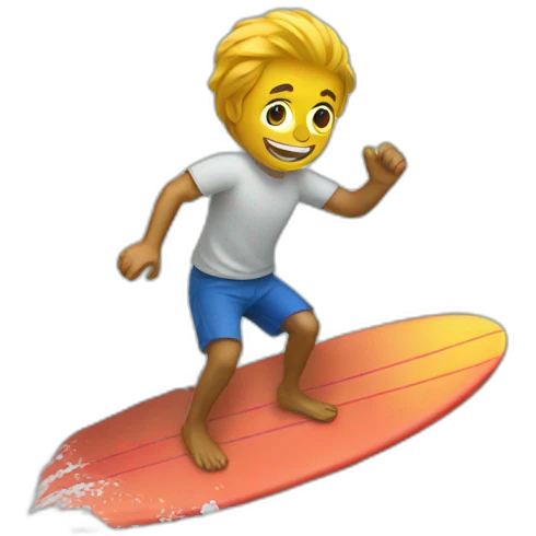Guy surfing on balls emoji