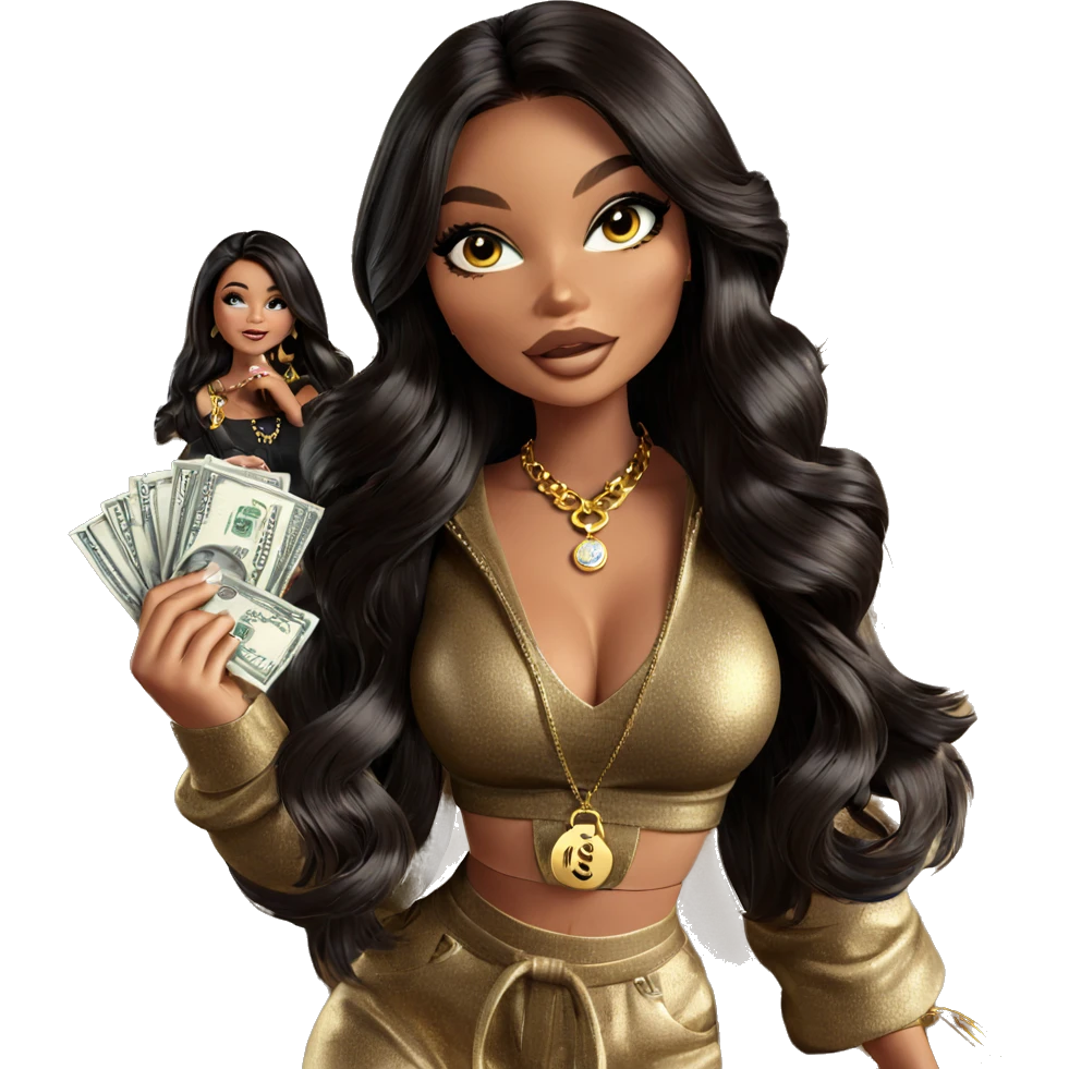 girl with jewelry and money emoji