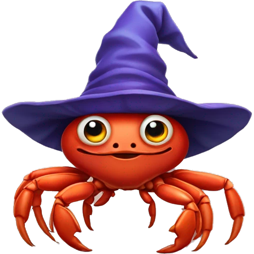 crab with a wizard hat emoji