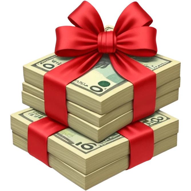 draw australian $100 notes stacked together and wrapped in a bow emoji