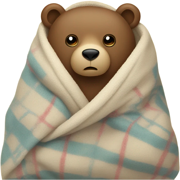 Sad bear in a blanket emoji