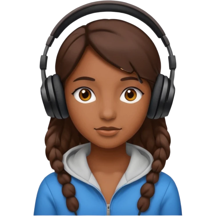 Une fille qui porte un casque écouteur  emoji