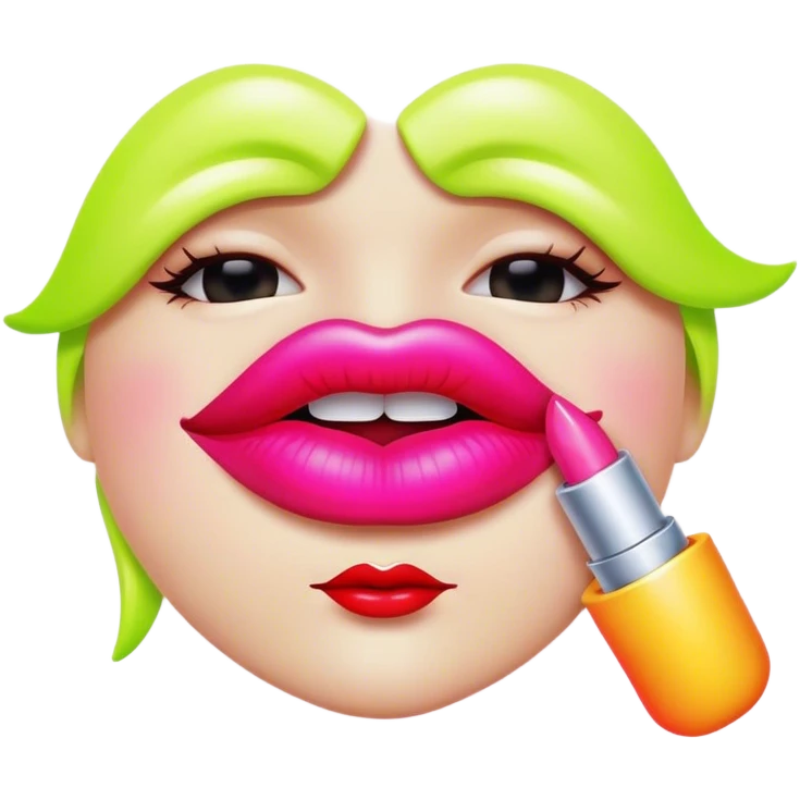 Neon lips emoji