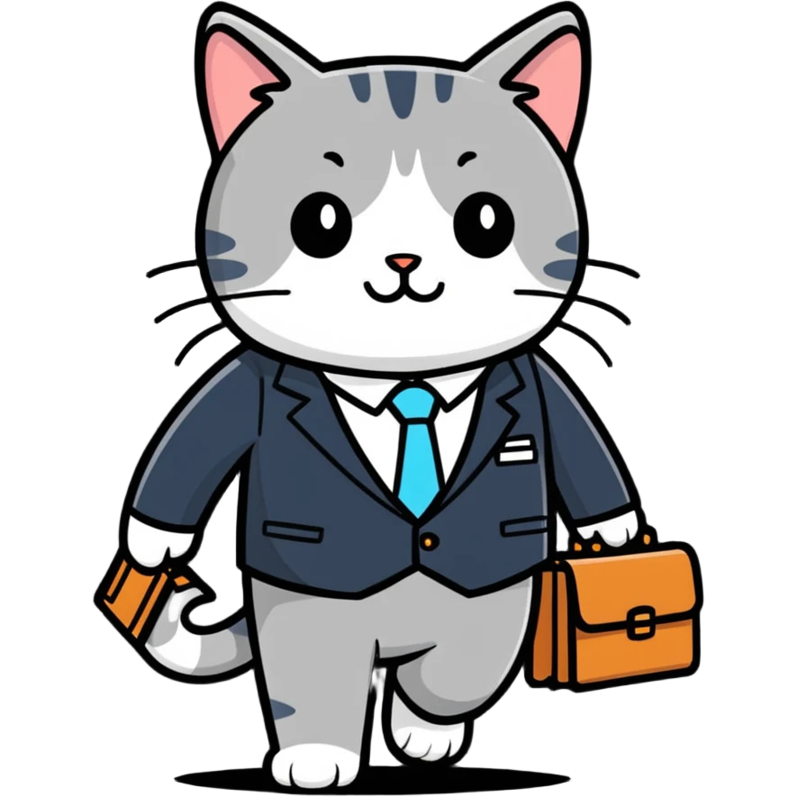 cat going to work emoji