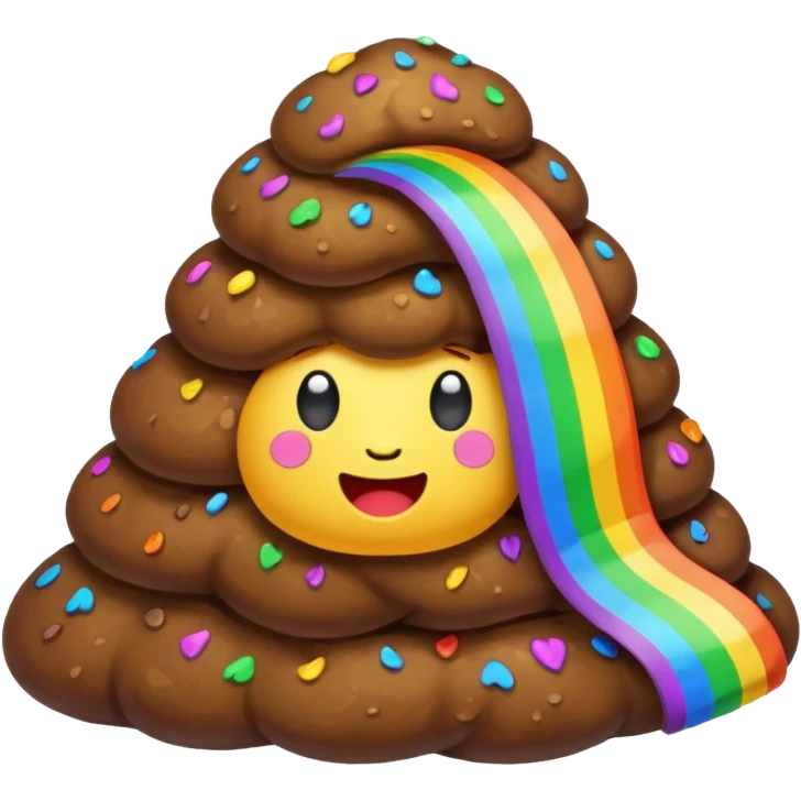 Poop with rainbow emoji