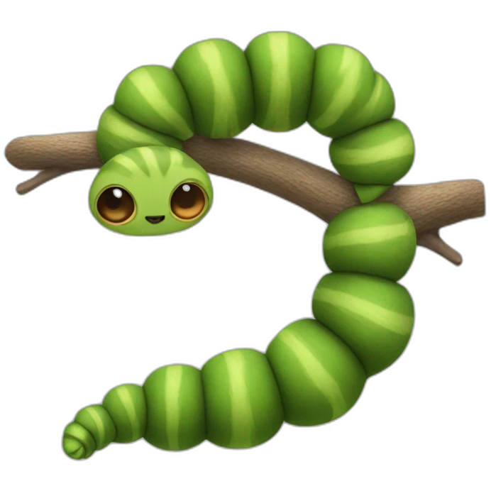 Caterpillar body with a sloth's head emoji