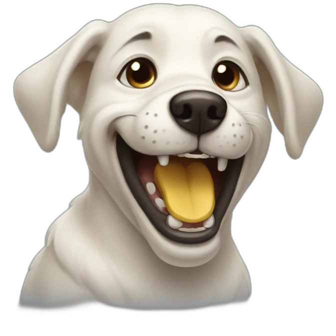 Laughing dog emoji