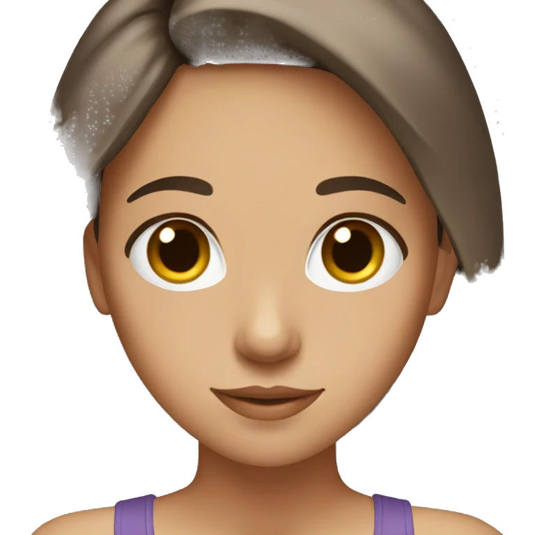 A girl with brown hair and brown eyes emoji