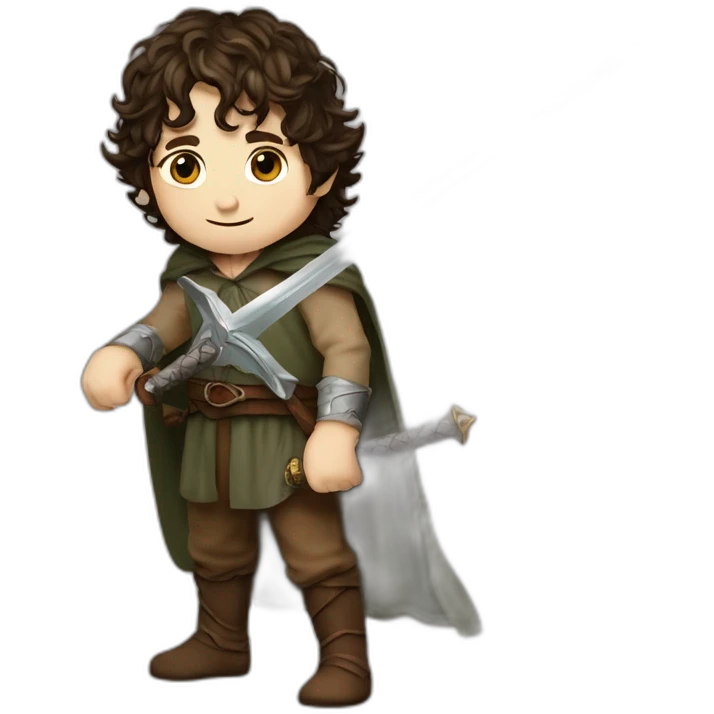 Frodo fotoreal cuerpo entero con espada emoji