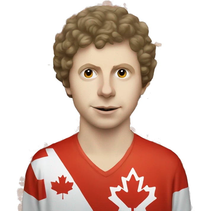 Michael Cera as the Canadian flag emoji
