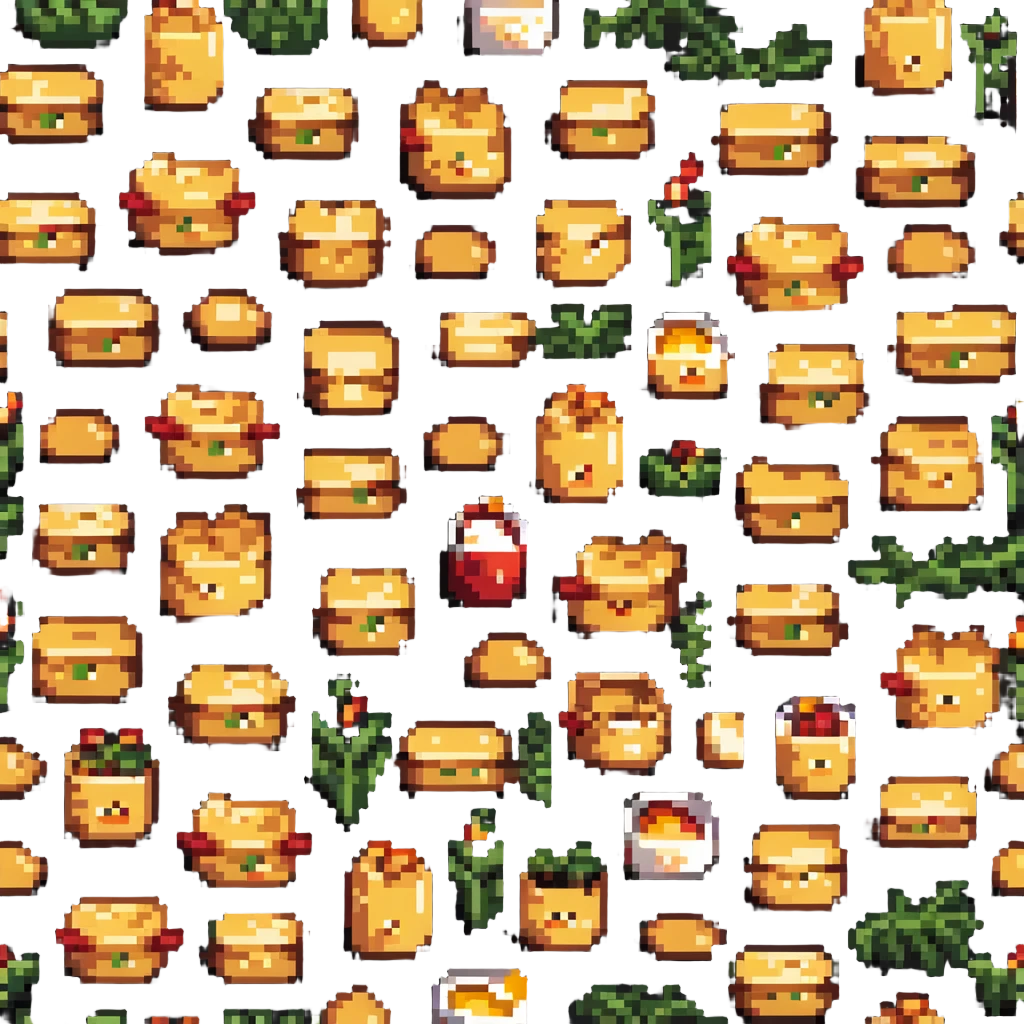 chicken nuggets, retro video game look pixel art style emoji