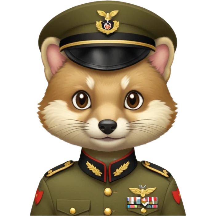 Marten in military uniform emoji