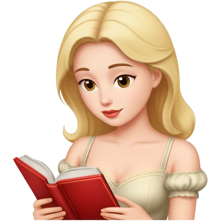 woman reading a romance book emoji