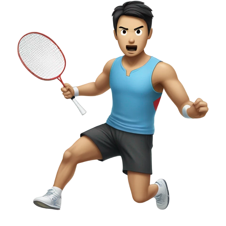 Chinese guy playing badminton  emoji